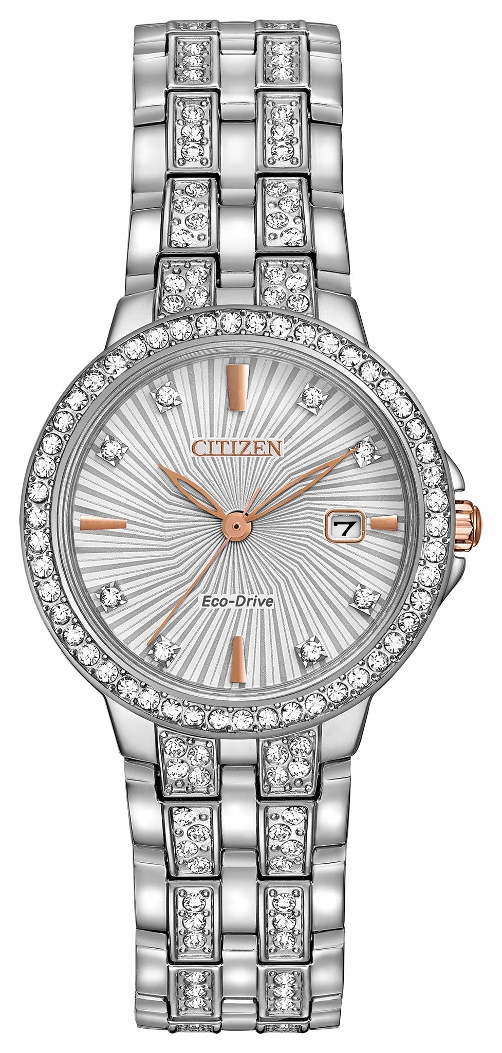 Silhouette Crystal - Ladies Eco-Drive EW2340-58A Silver Watch | Citizen Sale