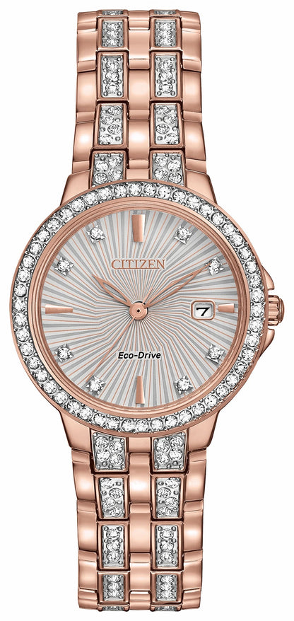 Silhouette Crystal - Ladies Eco-Drive EW2348-56A Gold Watch | Citizen Hot Sale