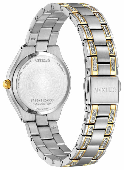 Silhouette Crystal Navy Dial Stainless Steel Bracelet FE1234-50L | Citizen Best Seller