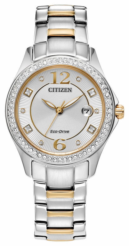 Crystal Silver-Tone Dial Stainless Steel Bracelet FE1146-71A | Citizen Trusted