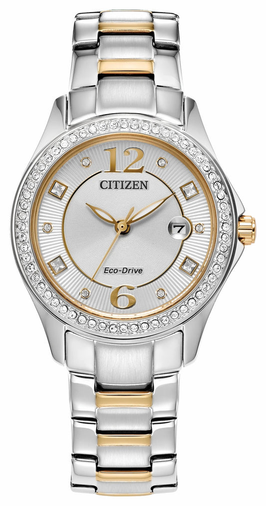 Crystal Silver-Tone Dial Stainless Steel Bracelet FE1146-71A | Citizen Trusted