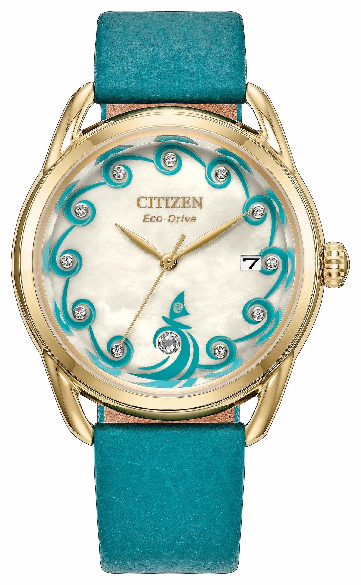 Moana's Ocean Adventure Champagne Dial Leather Strap FE6182-46Y | Citizen Special Offer