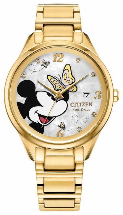 Mickey Flutterby White Dial Stainless Steel Bracelet FE6192-51D | Citizen Essential