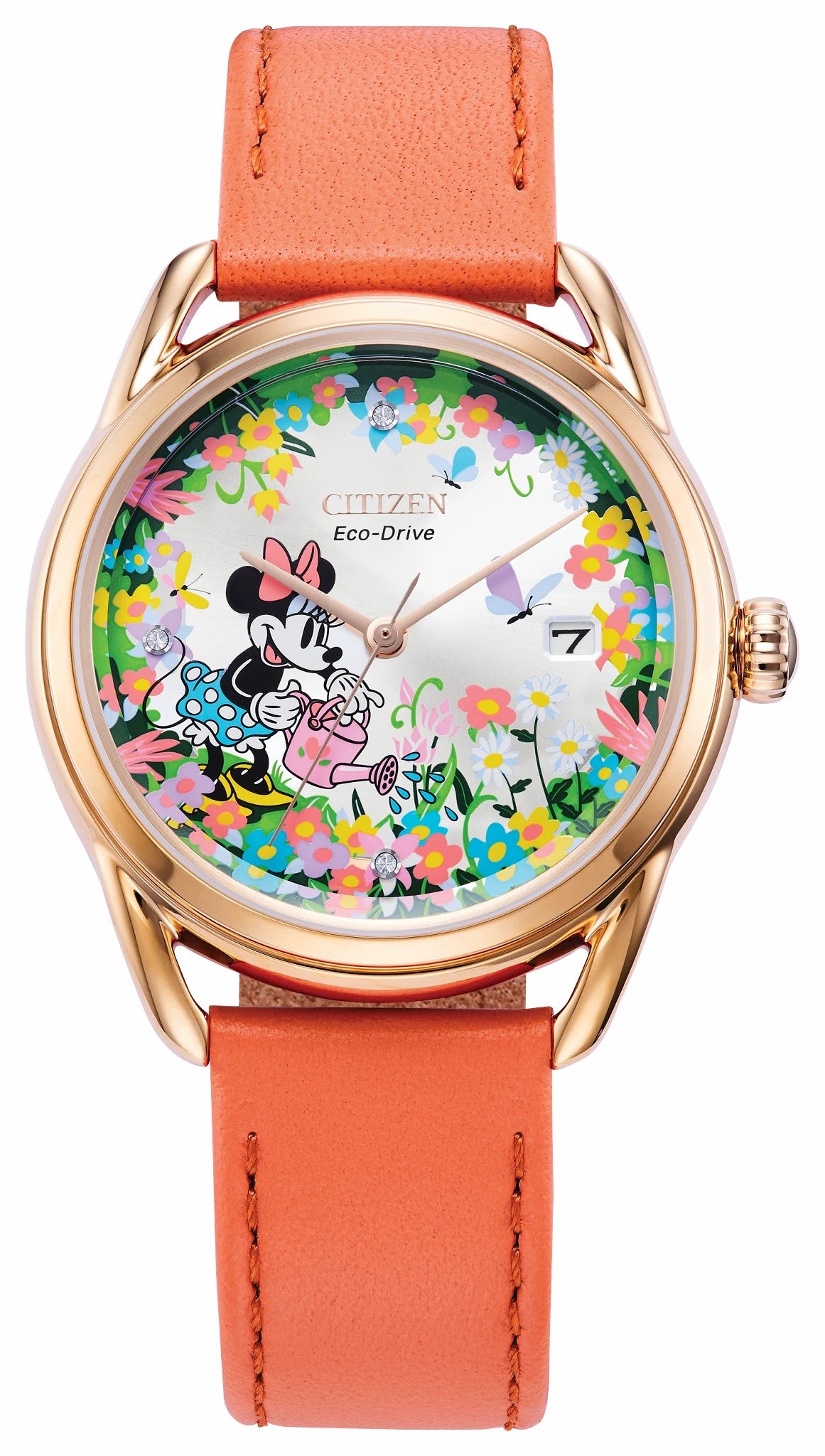 Gardening Minnie Silver-Tone Dial Leather Strap FE6087-04W | Citizen Classic