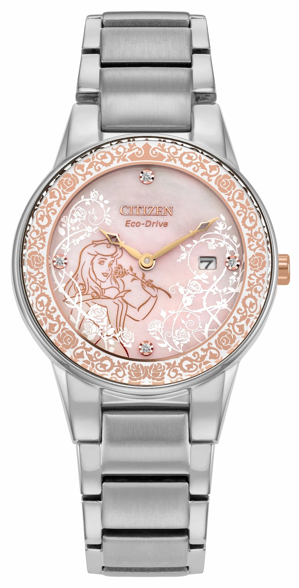 Aurora Enchanted Pink Dial Stainless Steel Bracelet GA1081-65N | Citizen Essential