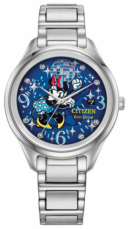 Dancing Minnie Blue Dial Stainless Steel Bracelet FE6106-52W | Citizen Best Price