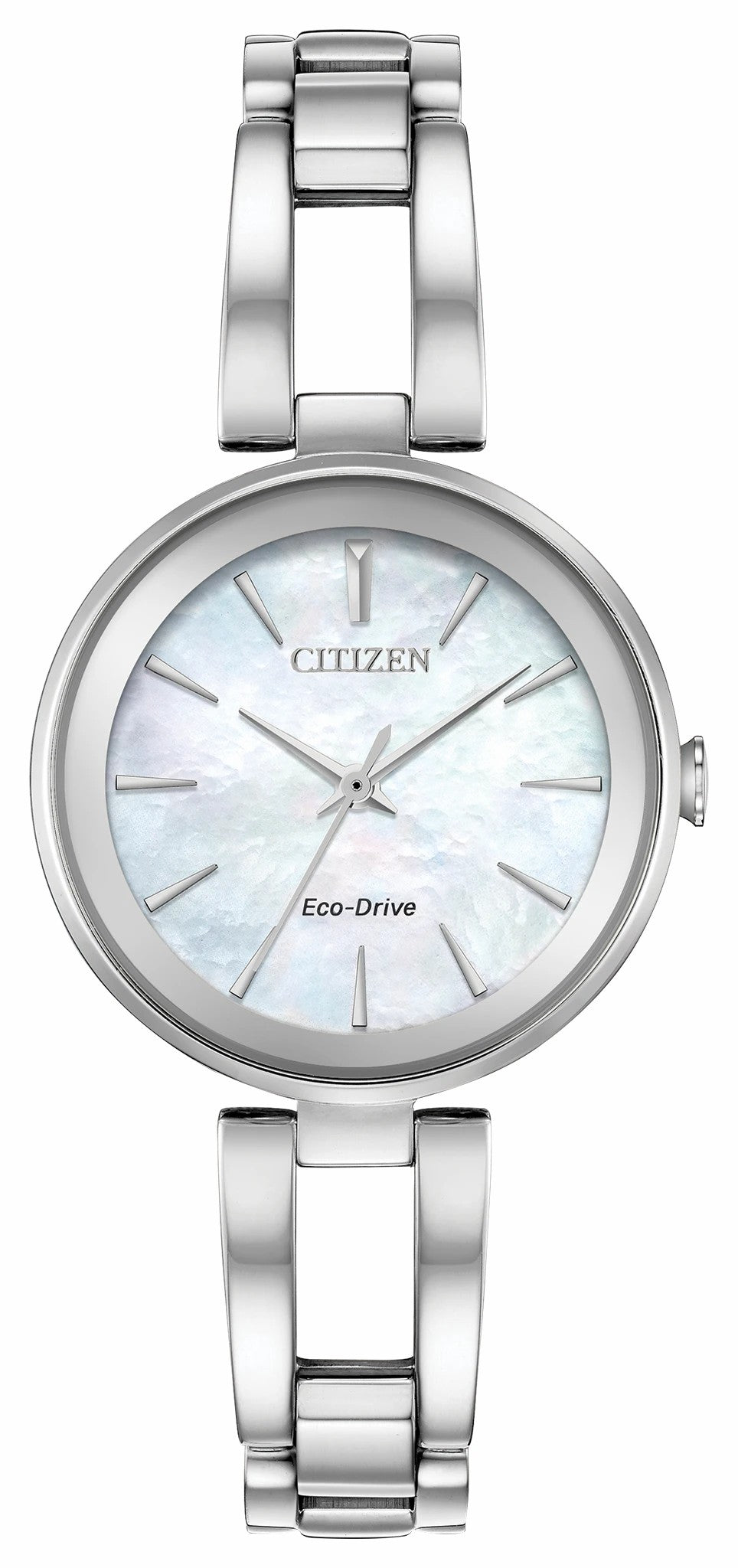 Axiom - Ladies Eco-Drive EM0630-51D Steel Pearl Dial Watch | Citizen Classic