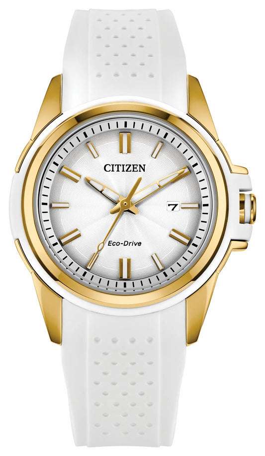 Veya Silver-Tone Dial Silicone Strap FE1262-03A | Citizen Quality