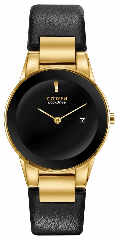 Citizen Axiom Ladies Eco-Drive Gold Black Dial Watch | Citizen Signature