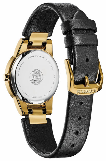 Citizen Axiom Ladies Eco-Drive Gold Black Dial Watch | Citizen Signature