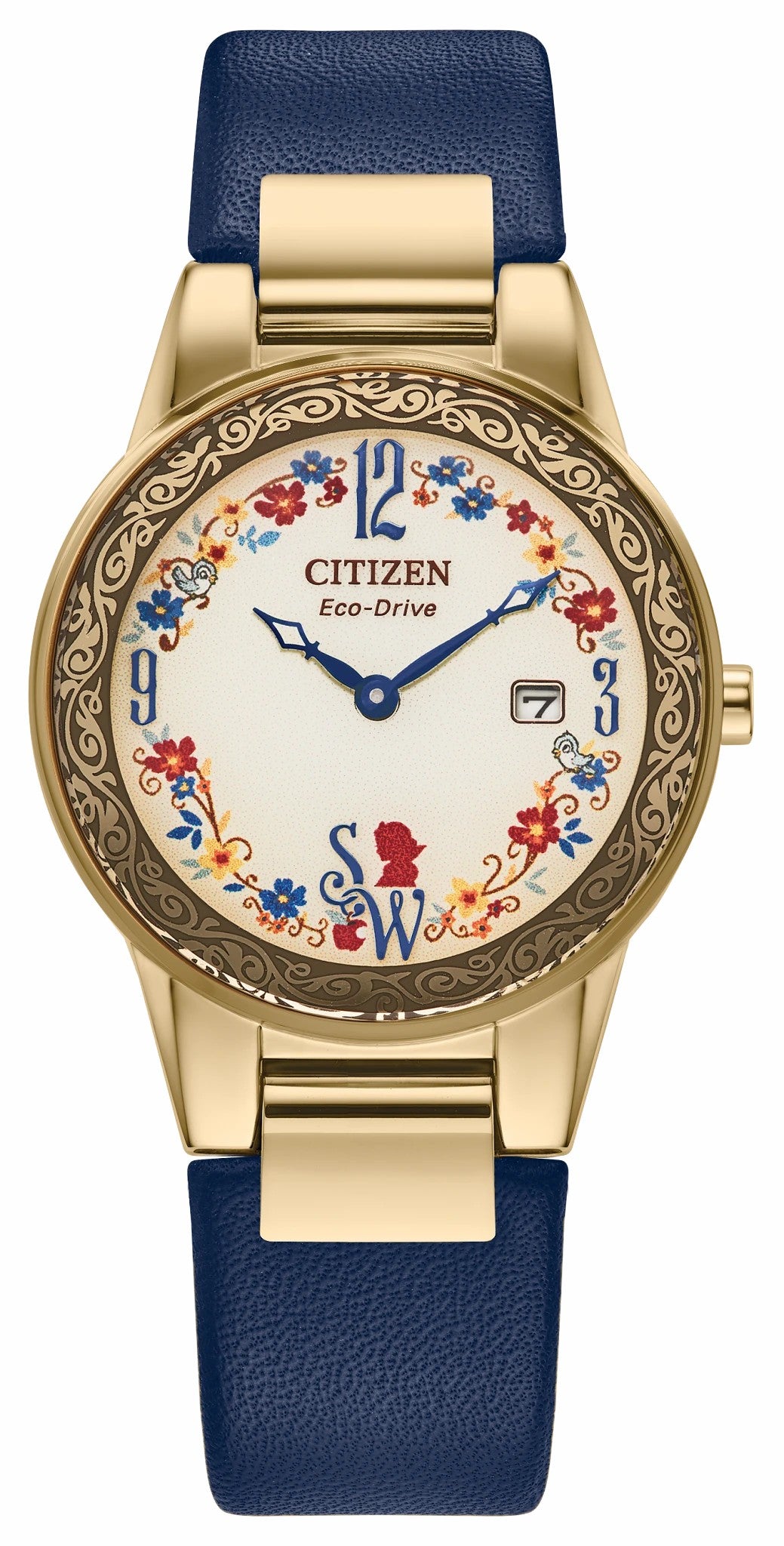 Snow White Flora Beige Dial Leather Strap GA1079-41W | Citizen Classic