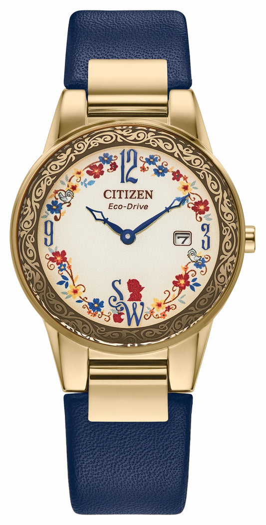 Snow White Flora Beige Dial Leather Strap GA1079-41W | Citizen Classic