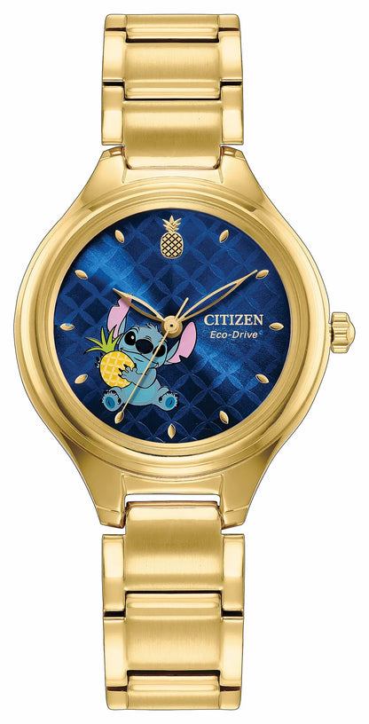 Aloha, Stitch! Blue Dial Stainless Steel Bracelet FE2108-59W | Citizen Popular