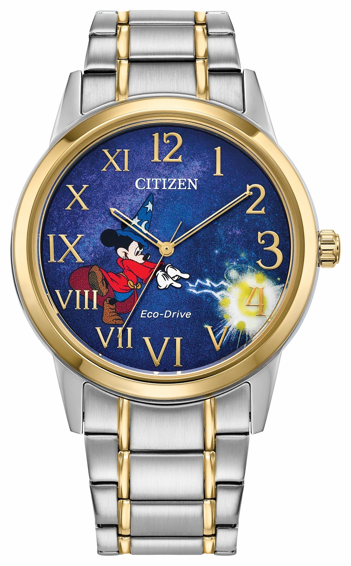 Sorcerer's Apprentice Mickey Blue Dial Stainless Steel Bracelet FE7064-71W | Citizen Quality