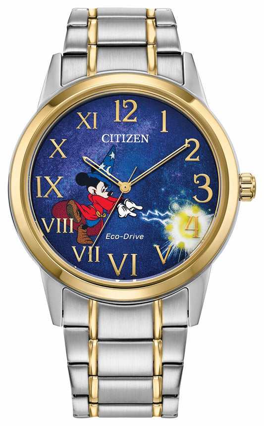 Sorcerer's Apprentice Mickey Blue Dial Stainless Steel Bracelet FE7064-71W | Citizen Quality