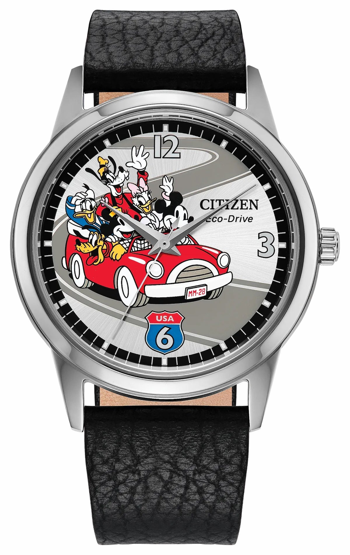 Sensational Six Road Trip Silver-Tone Dial Leather Strap FE7110-09W | Citizen Special Offer
