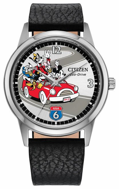 Sensational Six Road Trip Silver-Tone Dial Leather Strap FE7110-09W | Citizen Special Offer