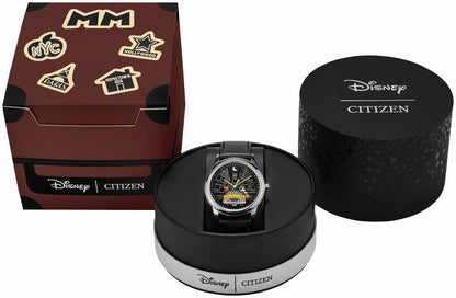 Mickey Mouse & Pluto Take NYC Black Dial Leather Strap AW1860-01W | Citizen Sale