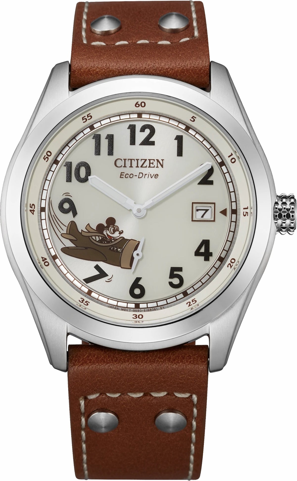 Mickey Aviator Ivory Dial Leather Strap BV1088-08W | Citizen Trusted