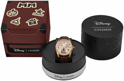 Hometown Mickey Mouse Beige Dial Leather Strap AW0088-04W | Citizen Smart Buy
