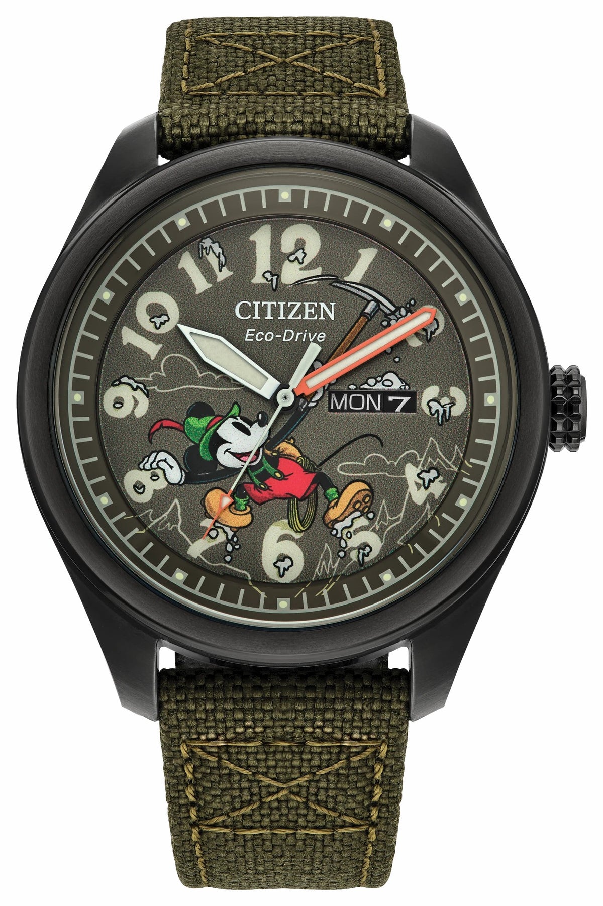 Alpine Mickey Mouse Green Dial CORDURA® Strap AW0148-47W | Citizen Latest