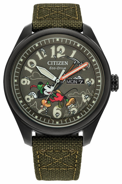 Alpine Mickey Mouse Green Dial CORDURA® Strap AW0148-47W | Citizen Latest