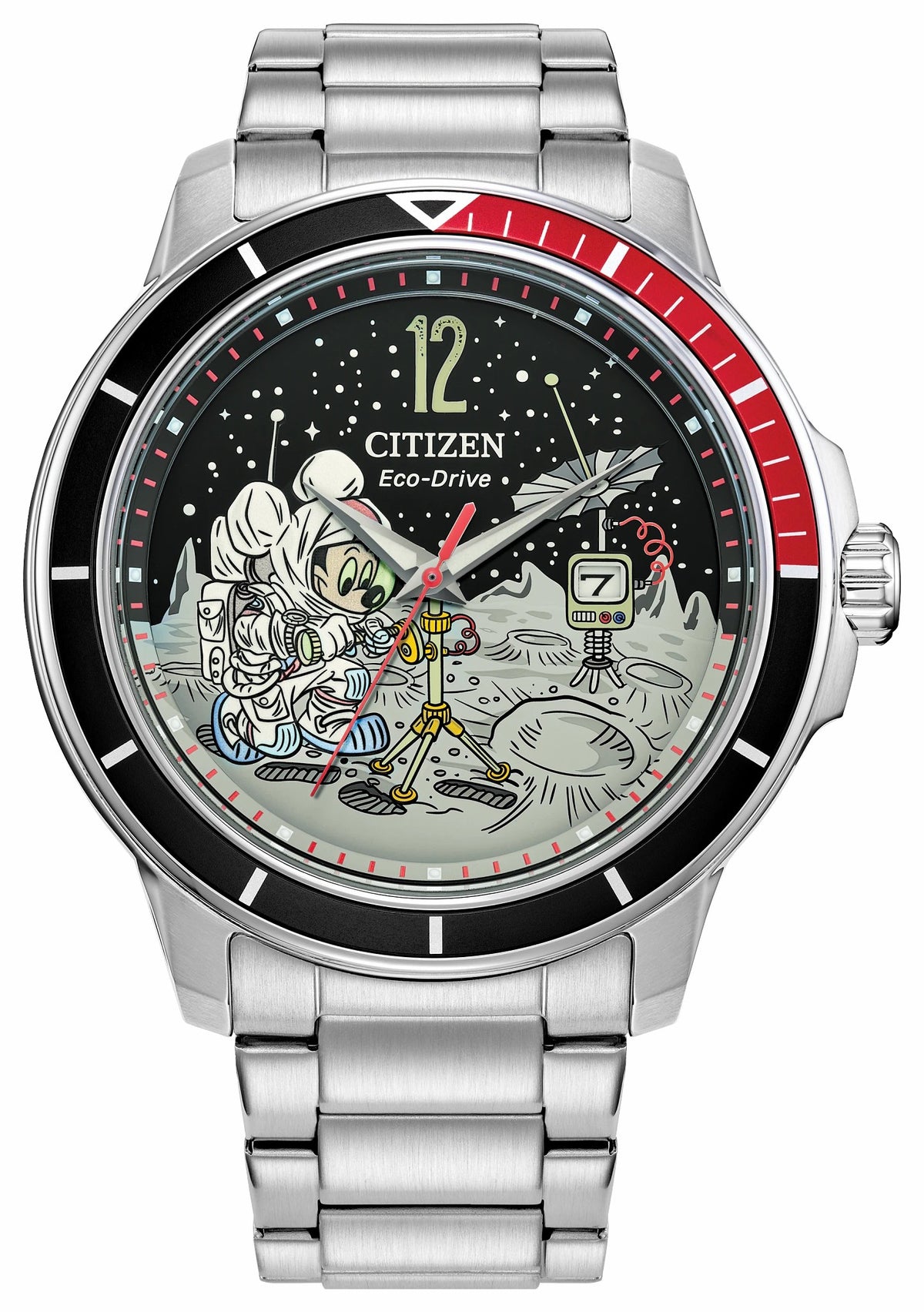 Mickey Astronaut Black Dial Stainless Steel Bracelet AW1709-54W | Citizen Featured