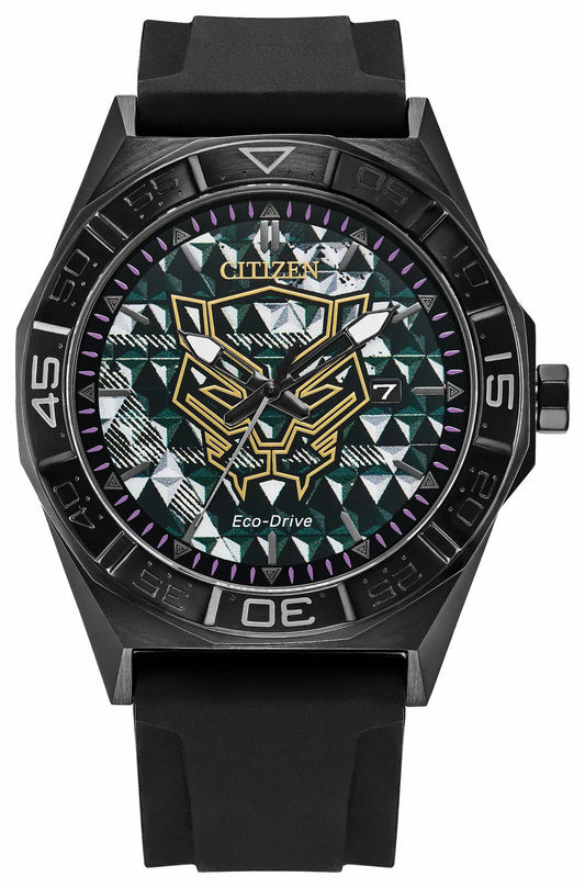 Black Panther 60th Anniversary Black Dial Silicone Strap AW1858-03W | Citizen Customer Favorite