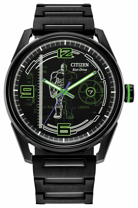 Hulk, Green Goliath Black Dial Stainless Steel Bracelet BM7675-57W | Citizen Latest