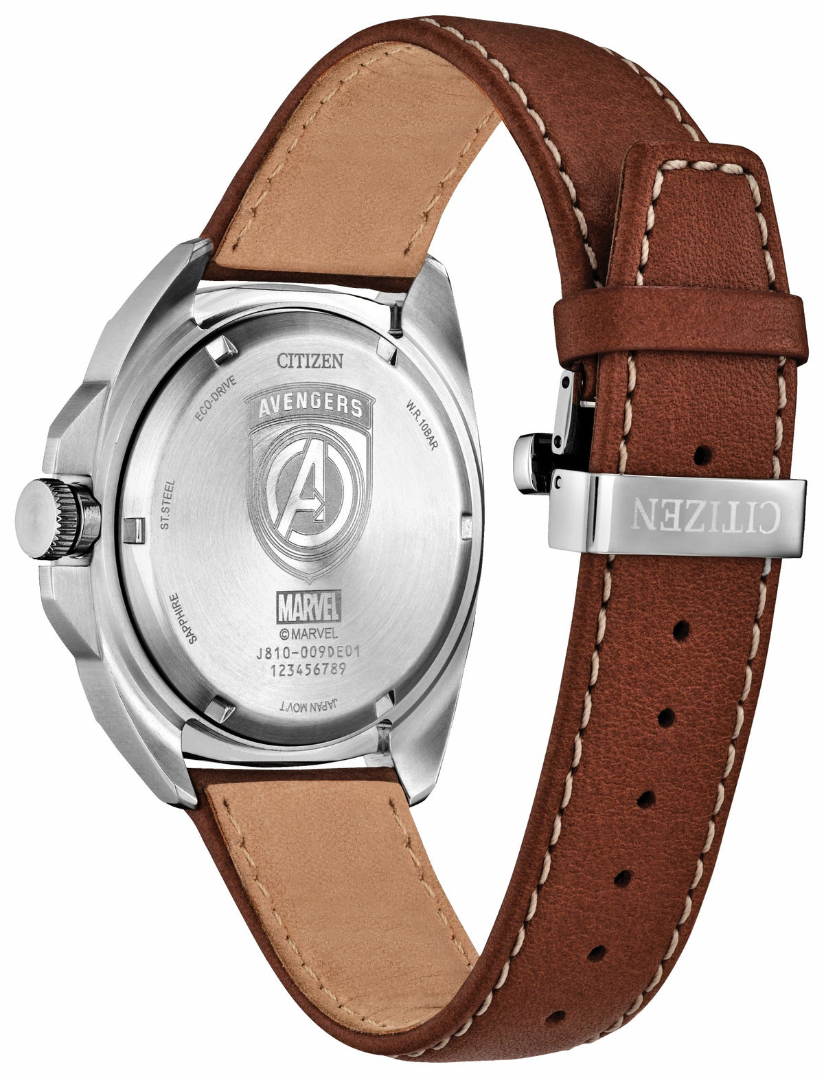 Avengers Legacy Black Dial Leather Strap AW1721-08W | Citizen Signature