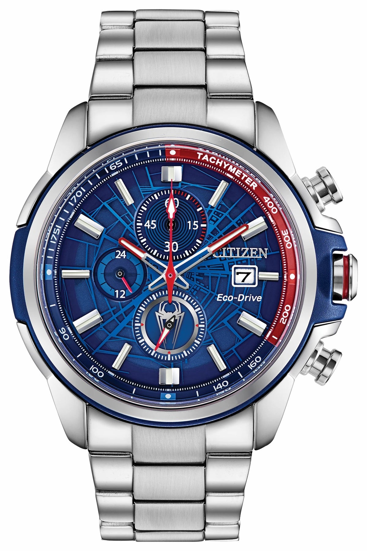 Citizen Spider-Man Eco-Drive Blue Dial Stainless Steel Watch | Citizen Popular