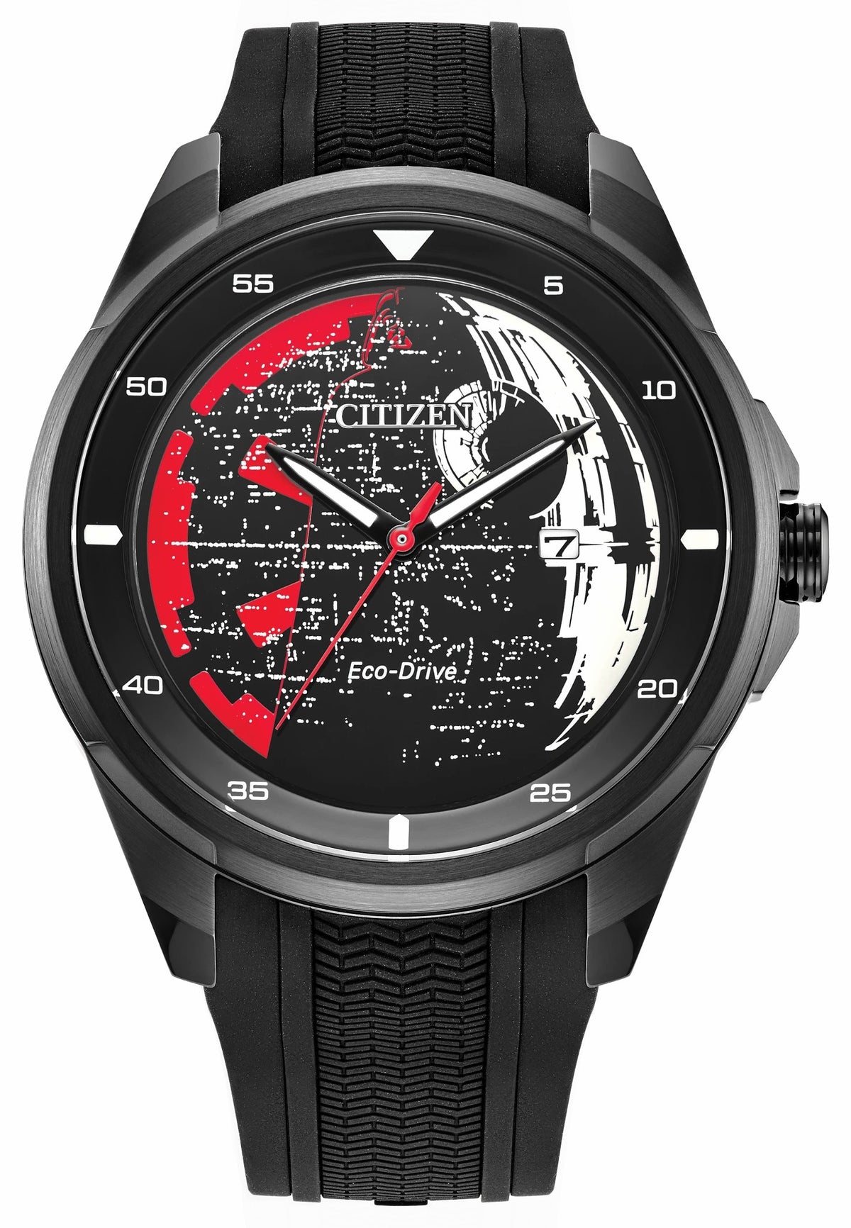 Death Star, Vader's Shadow Black Dial Silicone Strap AW1606-06W | Citizen Special Offer