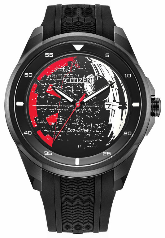 Death Star, Vader's Shadow Black Dial Silicone Strap AW1606-06W | Citizen Special Offer