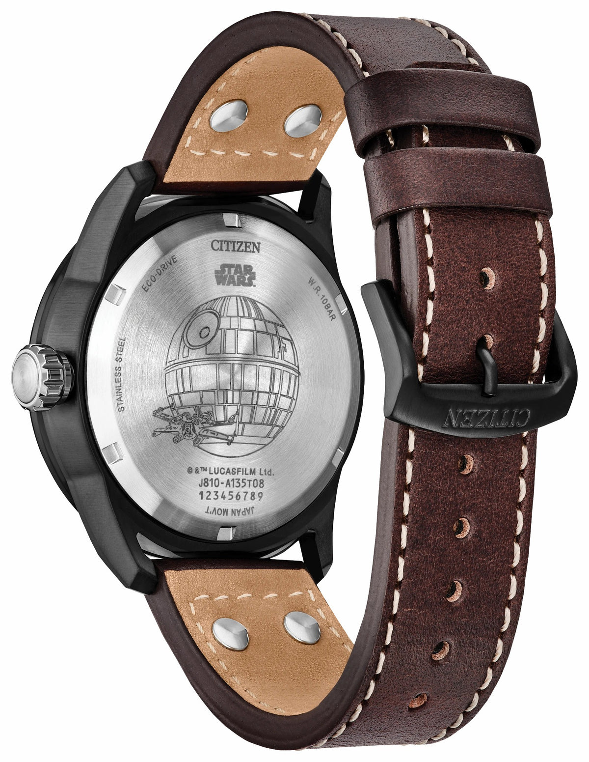 X-Wing and TIE Fighter Black Dial Leather Strap AW1738-05W | Citizen Latest