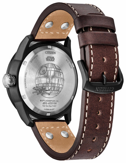 X-Wing and TIE Fighter Black Dial Leather Strap AW1738-05W | Citizen Latest