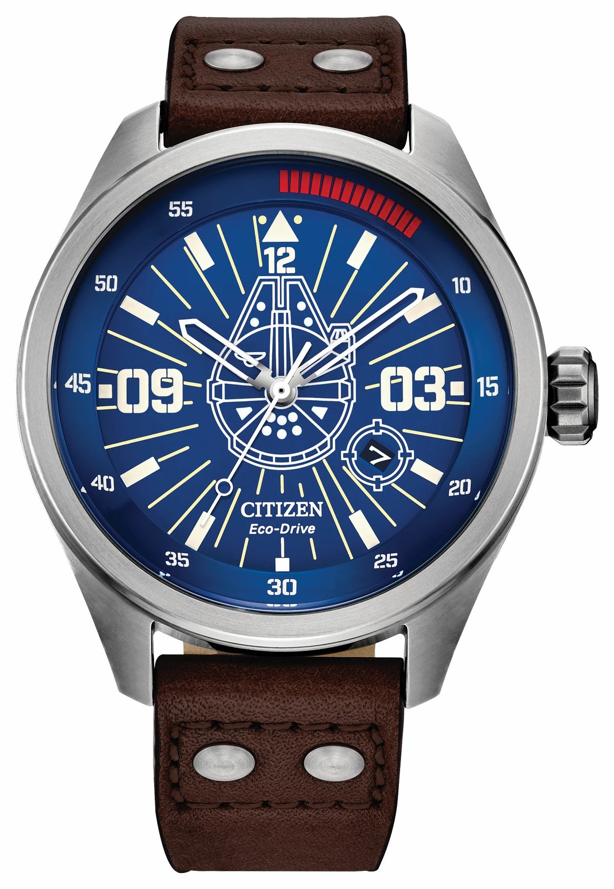 Han Solo Blue Dial Leather Strap AW5009-03W | Citizen Discount