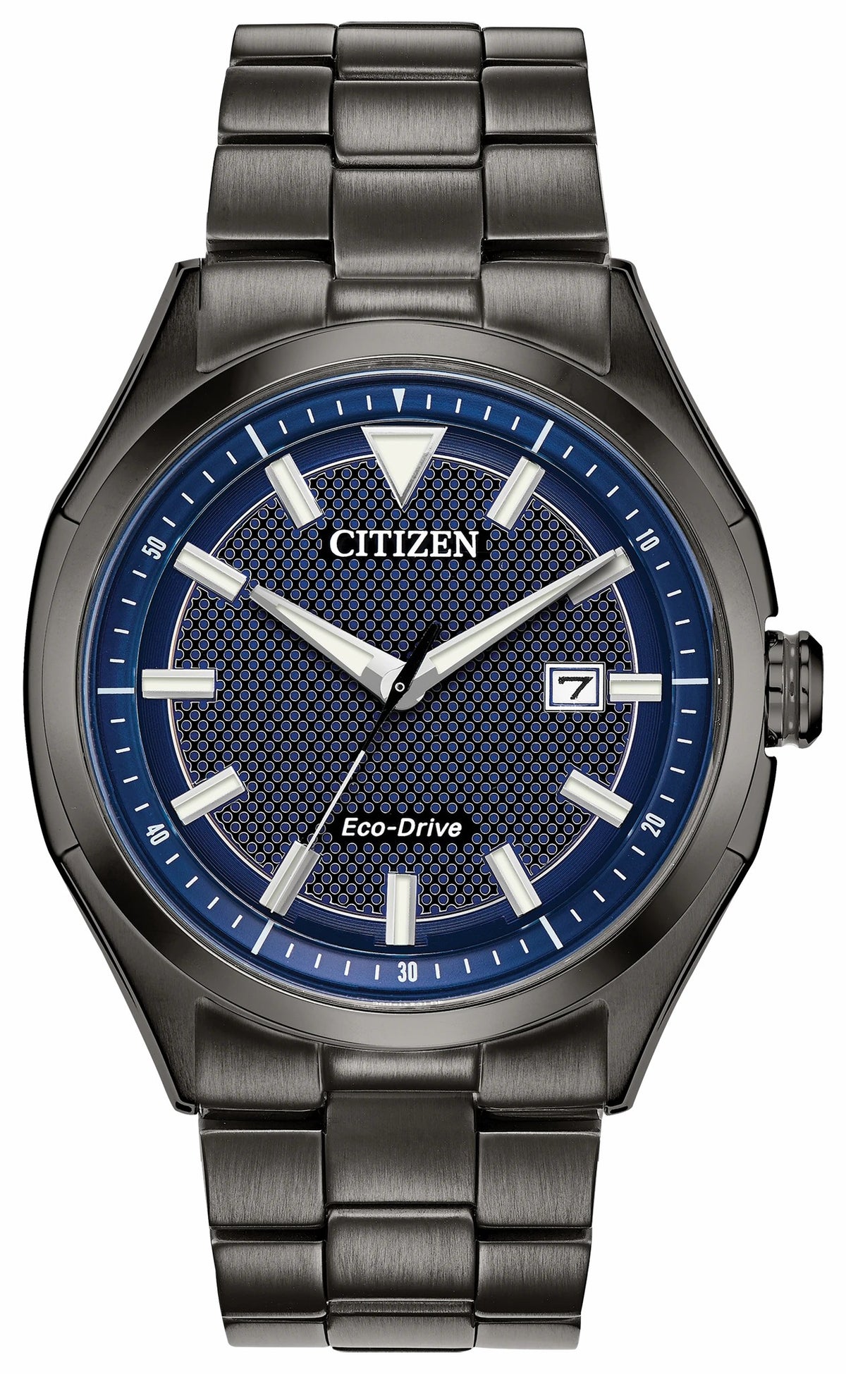 Citizen WDR Eco-Drive Black Blue Dial Stainless Steel Watch | Citizen Sale